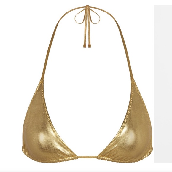 NWT SKIMS Metallic Swim Gold Bikini Set - Picture 5 of 10